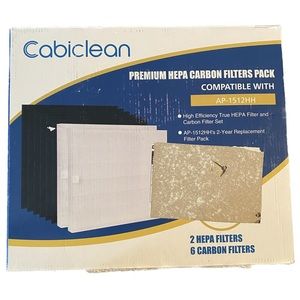 Cabiclean Premium 2 HEPA/6 Carbon Filters Pack AP-1512HH for Coway Airmega 200m